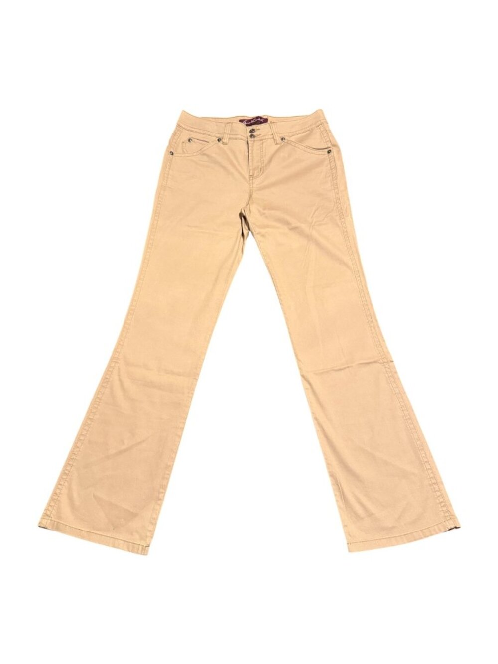 Y2k Gloria Vanderbilt flare Pants Sz: 8 Tan Khaki Check Desc